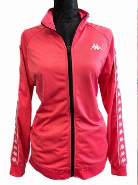 Kappa Women's Hot Pink Logo Tape Varsity Jacket